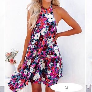 Vici Floral Halter Dress NWT
